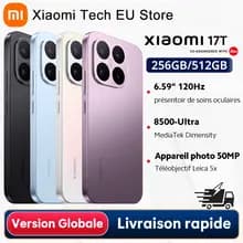 Global Version Xiaomi 17T MediaTek Dimensity 8500-Ultra 6500 mAh (typ.) Silicon-Carbon Battery 5x Leica Telephoto Lens Leica Live Moment